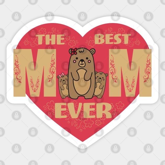 Mama Bear in my Heart Sticker by FunawayHit